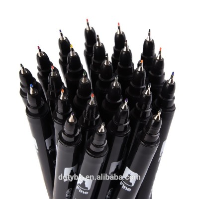 Dual Brush Pen art marker pen 24 Colors - With Fineliner Fibre Tip 0.4 Fine Point - Sketch Drawing Marker